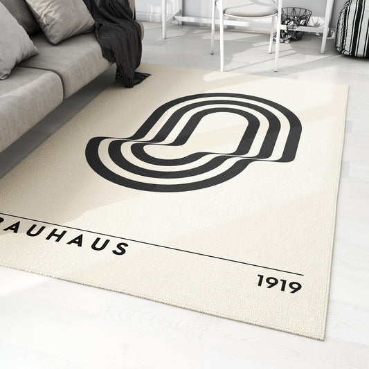 3D Illusion Bauhaus Rug, Scandinavian Style, Minimalist Artist Pattern, Bauhaus Exhibition, Exhibition Poster Rug, Mid Century Modern