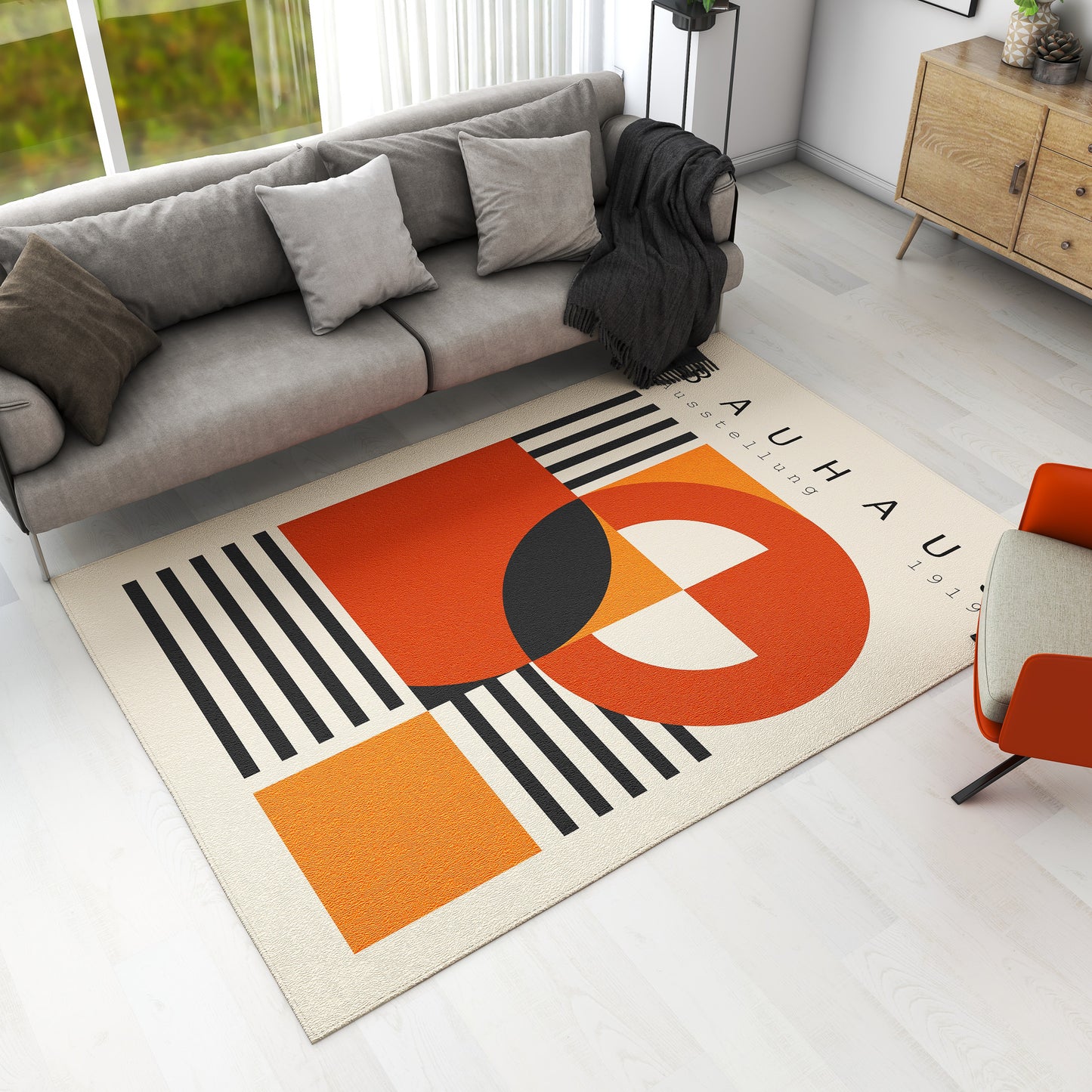 Bauhaus, Exhibition Poster Rug, Mid Century Modern, Bauhaus Print, Minimalist Rug