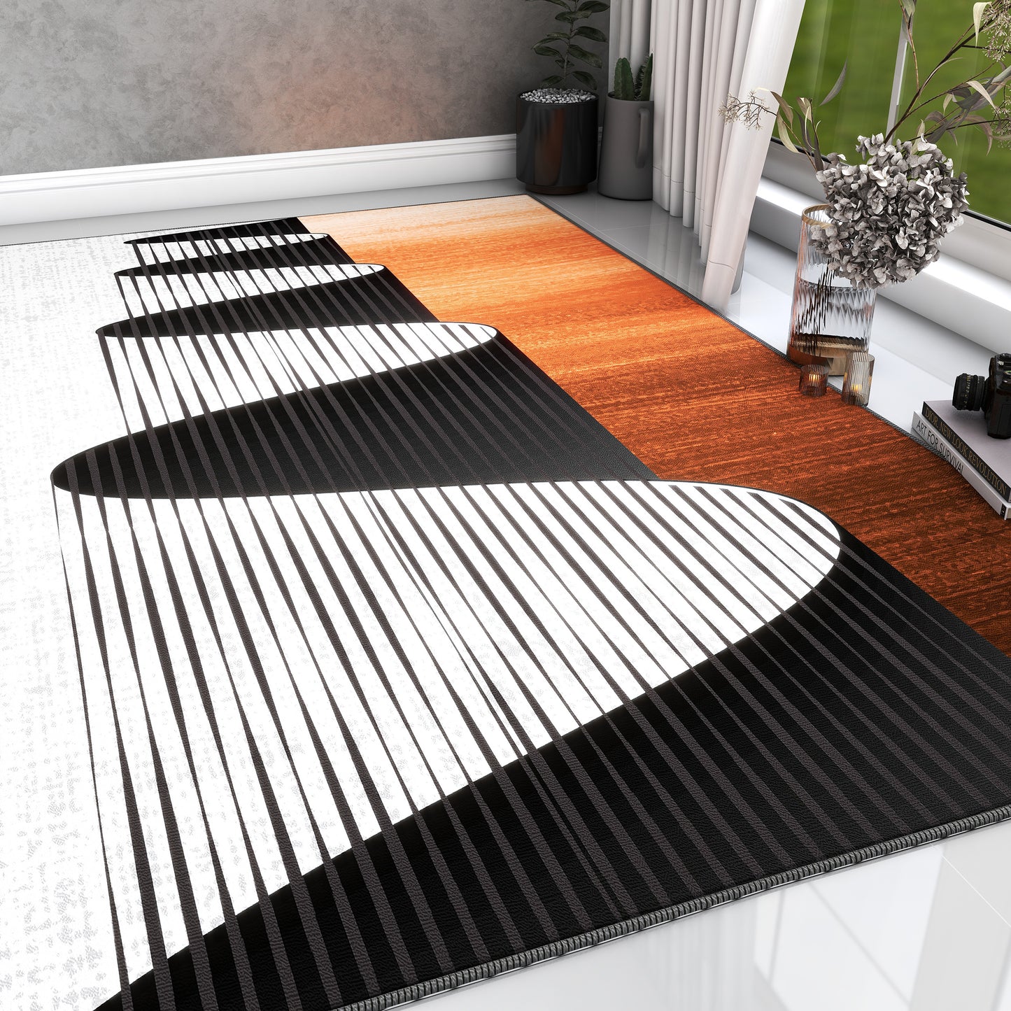 Creative Pattern Rug, Unique 3D Illusion for Living Room, Optical Illusion for Home Decoration, Perfect Housewarming Gift