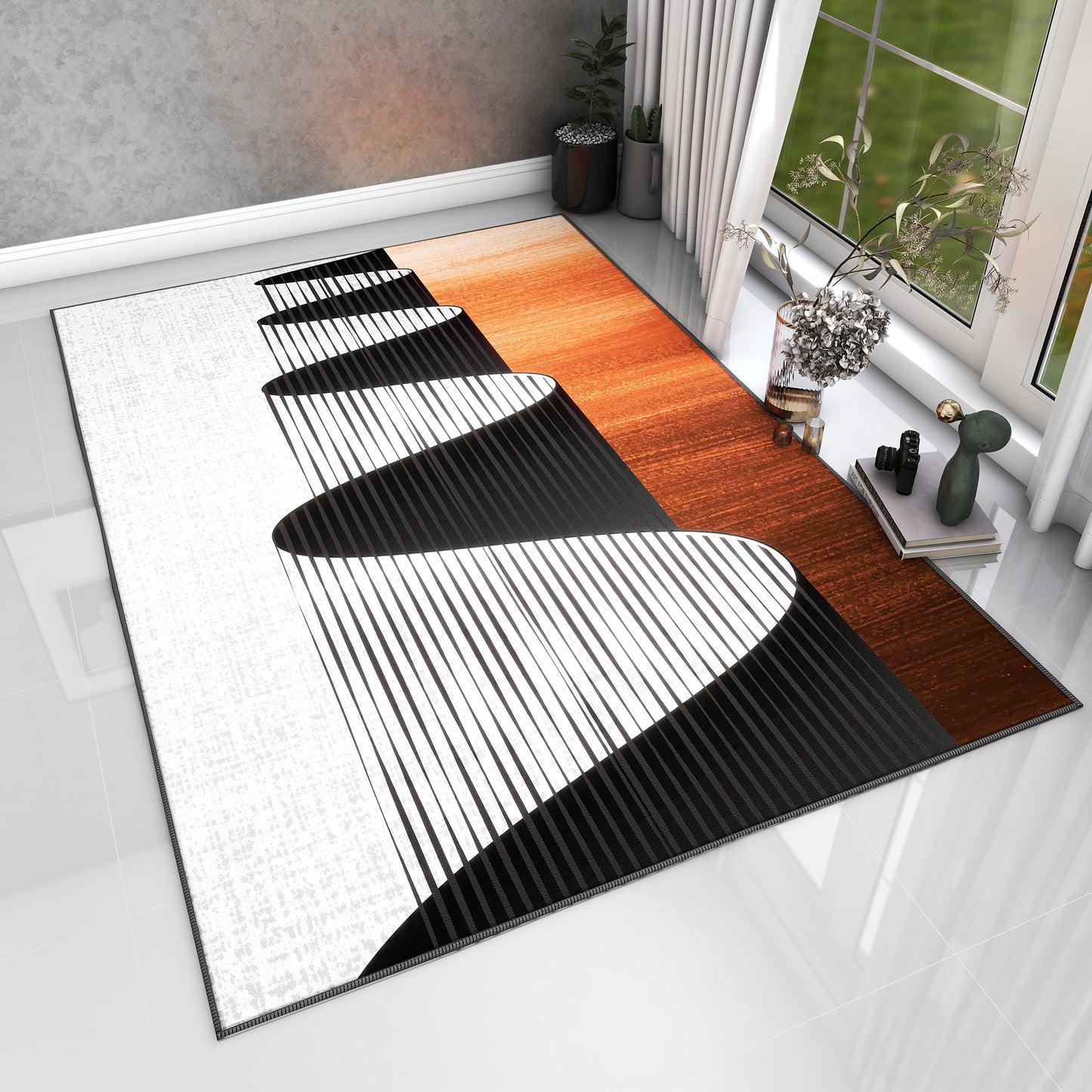 Creative Pattern Rug, Unique 3D Illusion for Living Room, Optical Illusion for Home Decoration, Perfect Housewarming Gift